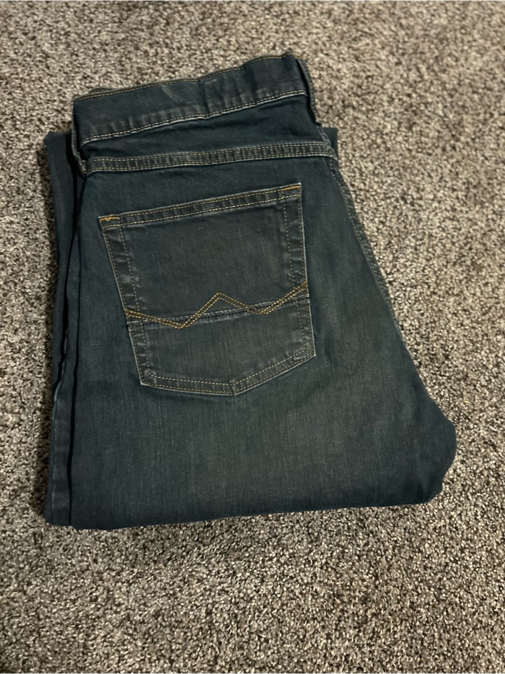 Wrangler Slim Straight Dark Blue Jeans with Contrast Stitching